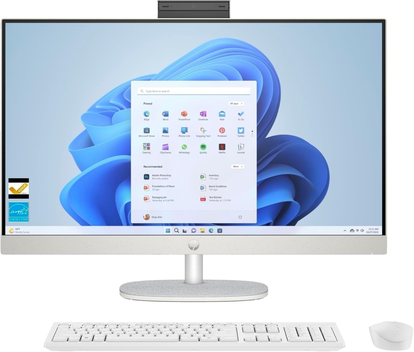 HP AIO 27" Ultra7-255U 16GB/512GB Shell White /D0YM9EA