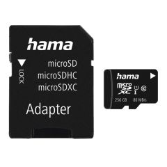 Hama microSDXC 256 GB Class 10 UHS-I 80MB/s + Adapter/Mobile(213117)