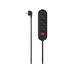 Hama Power Strip,3Way,WallMount,1.5m,black(223033)