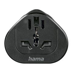 Hama Travel Adapter Type E and F, 3-Pin, Universal, World to Europe, Black /223461