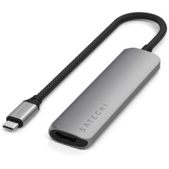 Satechi 4 in 1 USB-C Slim Multiport Adapter 4K, Space Grey /ST-P4SM