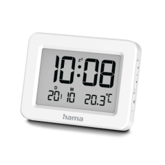Hama "Kos" Digital Alarm Clock, LCD, white (222205)
