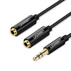 UGREEN 3.5 mm Male to 2 Female Audio Cable 20cm (Black) /20816
