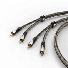 Hama Avinity Audio Cable, 2 RCA Plugs - 2 RCA Plugs, Fabric, gold-plated, 1 m (107624)