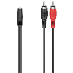 Hama Audio Adapters, 2 RCA Plugs - 3.5 mm Jack Socket Stereo (205186)