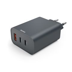 Hama Fast Charger, 2x USB-C, 1x USB-A, PD, 65 W, anthracite (86445)