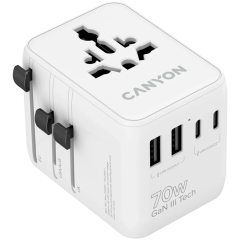 Canyon Travel Adapter OnTour 70, 70W, White /CNS-TA70W1006W