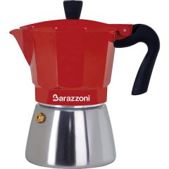 Barazzoni 83000510334 Coffee maker 3 cups, red/inox