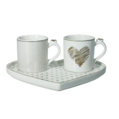 Brandani 51660 Amore Mio new bone china cups with saucer hearts - outlet
