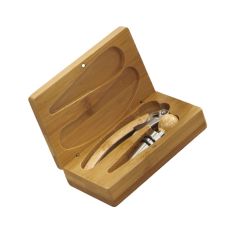 Brandani 52917 wine tools set with bamboo case 2pcs