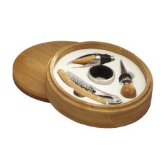 Brandani 52919 wine tool set with bamboo case 4pcs
