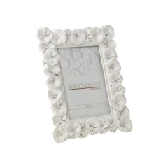 Brandani 53355 white polyresin primrose photo frame 10x15sm