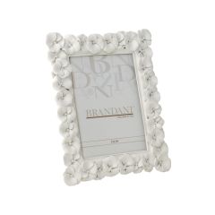 Brandani 53356 white polyresin primrose photo frame 13x18sm