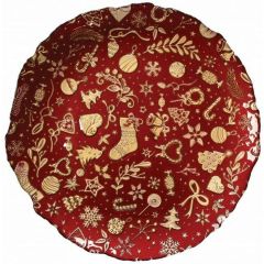 Brandani 83757 XMAS plate red 39cm