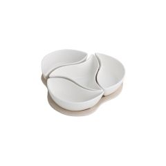 Brandani 53529 porcelain bowls/bamboo board