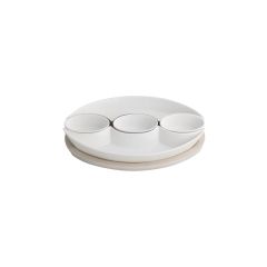 Brandani 53528 porcelain dish/mini bamboo board