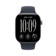 Apple Watch Series 12 42mm Space Grey Aluminium Case, Navy Blue Sport Band - S/M /MJE74