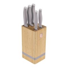 Berlinger Haus BH2974 Taupe knife set with bamboo stand 6pcs