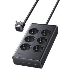 UGREEN 20W 6-Outlet Power Strip, 1.5M cable, 1*USB-C, 3*USB-A /75141