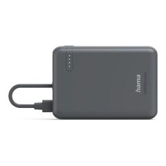 Hama “Travel” Power Pack with Cable, 10000mAh, 2 Outputs: 2x USB-C, Anthracite /201739