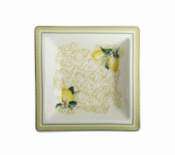 Brandani 52954 LIMONI porcelain serving plate 13x21sm - Zigzag