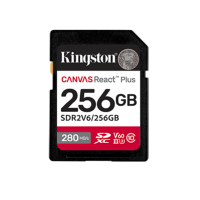 Kingston 256GB SDXC Canvas React Plus SDXC UHS-II 280R/150W U3 V60 (SDR2V6/256GB)