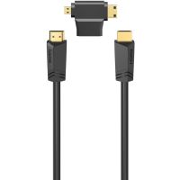 Hama High Speed HDMI™ Cable, Plug - Plug, Ethernet, 1.5 m + HDMI™ adapter (205162)