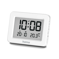 Hama "Kos" Digital Alarm Clock, LCD, white (222205)