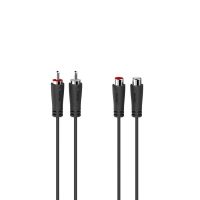 Hama Audio Extension Cable, 2 RCA Plugs - 2 RCA Sockets, 5.0 m (205095)