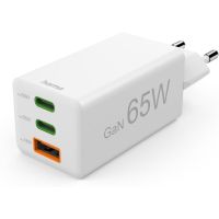 Hama Fast Charger, 2x USB-C, 1x USB-A, Mini Charger, PD, 65W, White (201996)