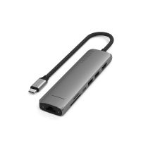 Satechi 7-in-1 USB-C Slim Multiport Adapter with Ethernet, Space Grey / ST-P7SM