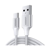 UGREEN USB-A 2.0 to USB-C Braided Cable, 1m, White /60131