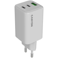Canyon GaN 65W Wall Charger, 2xUSB-C, 1xUSB-A, White /CNS-CUW65ACC