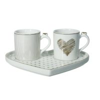 Brandani 51660 Amore Mio new bone china cups with saucer hearts - outlet