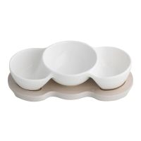 Brandani 53526 mini white porcelain dish with bamboo stand