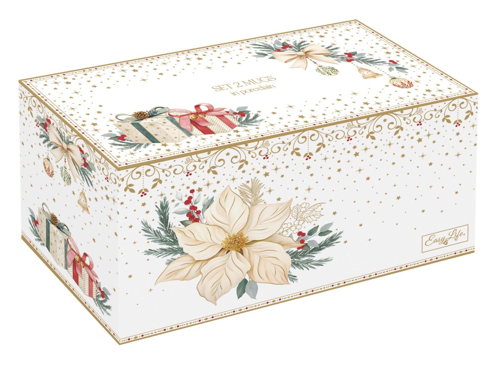 Easy life 1102/WHEL porcelain mugs with box set 2pcs