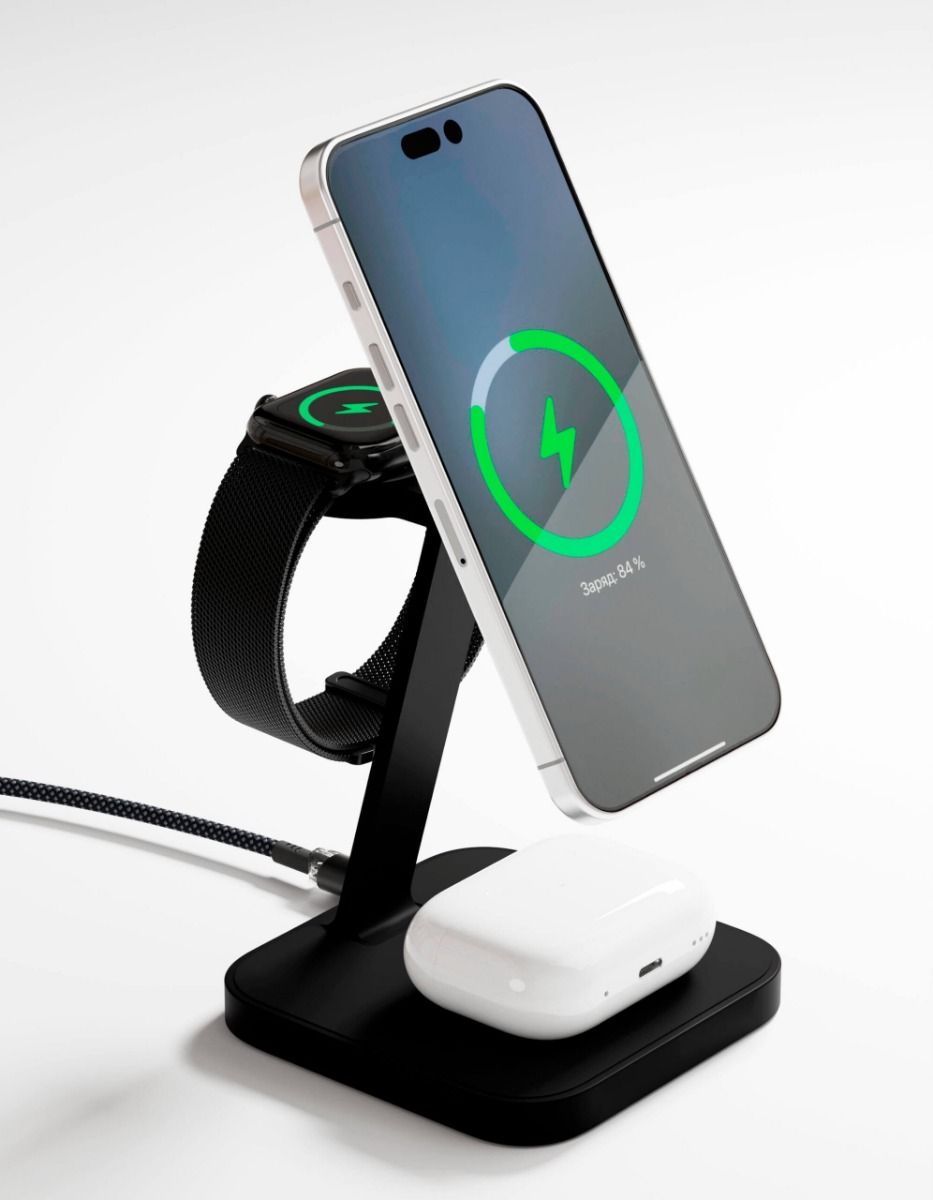 VLP Unity Power 3in1 Wireless Charger, Black Titanium /1092007