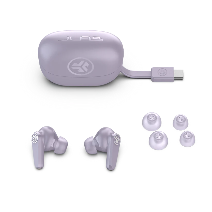 JLab Go Pods ANC True Wireless Earbuds, Lilac (IEUEBGOPODSRLLC124)