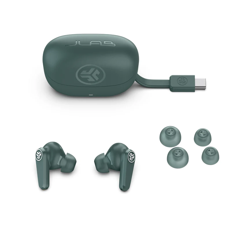 JLab Go Pods ANC True Wireless Earbuds, Sage (IEUEBGOPODSRSGE124)