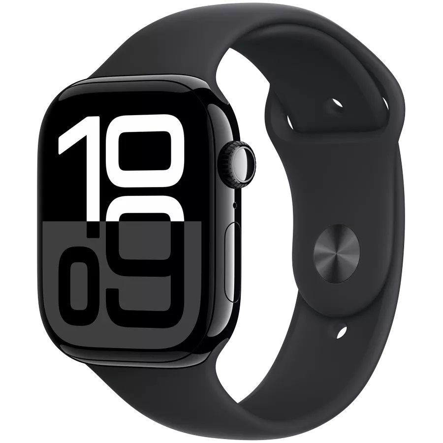 Apple Watch Series 10 GPS 46mm Jet Black Aluminum M/L Black Band