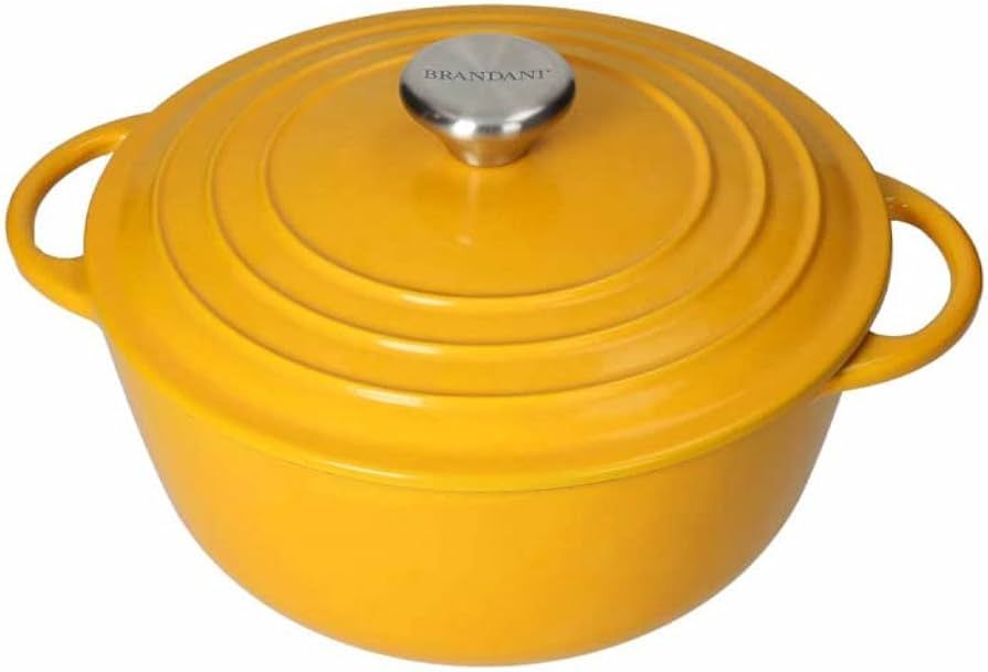 Brandani 52574 cast iron casserole yellow 4l