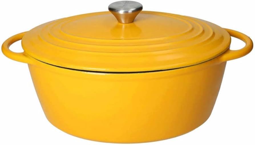 Brandani 52575 cast iron oval casserole yellow 5l