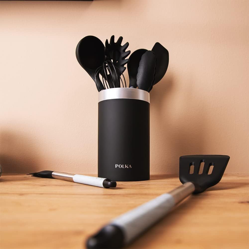 Cecotec 01185 Kitchen utensil set with steel handle & holder 9pcs