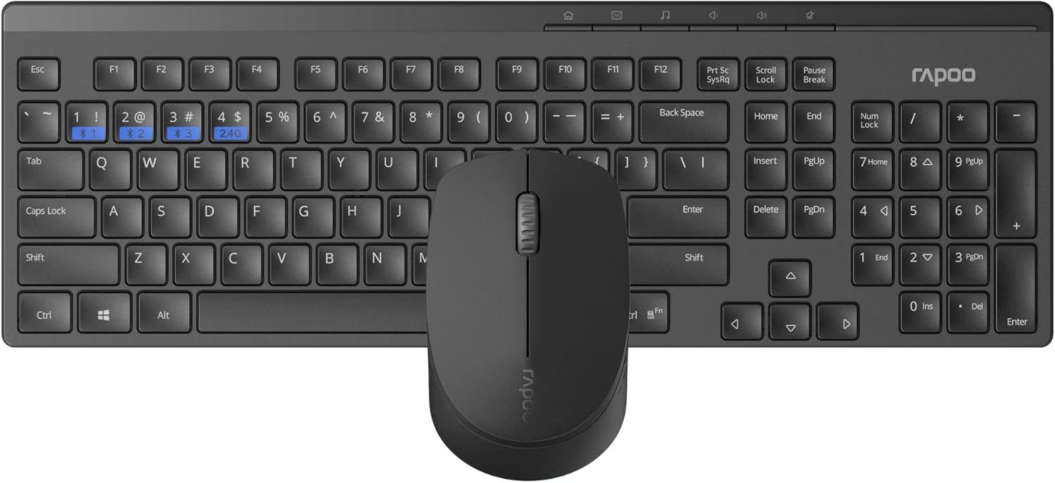 Hama Rapoo "8100M" Wireless Multi-Mode Deskset, Black (192935)