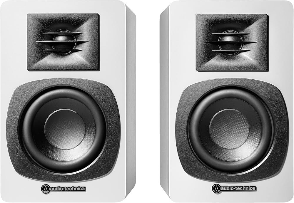 Audio-Technica AT-SP3X Bookshelf Speakers, White / AT-SP3XWH