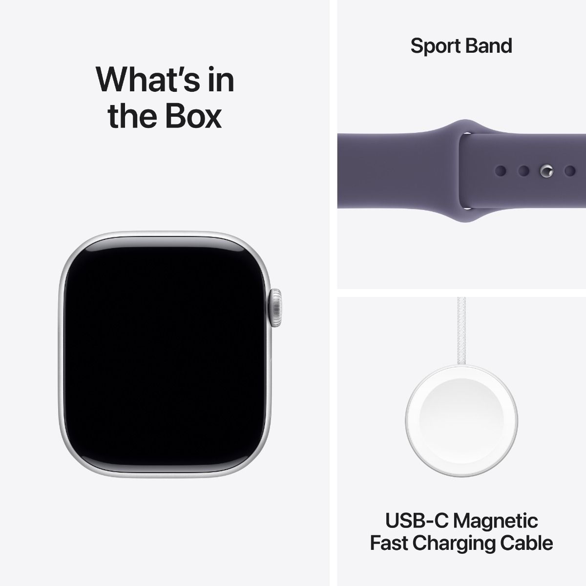 Apple Watch Series 11 GPS 46mm Silver, Purple Fog Sport Band - M/L /MEVA4RK/A