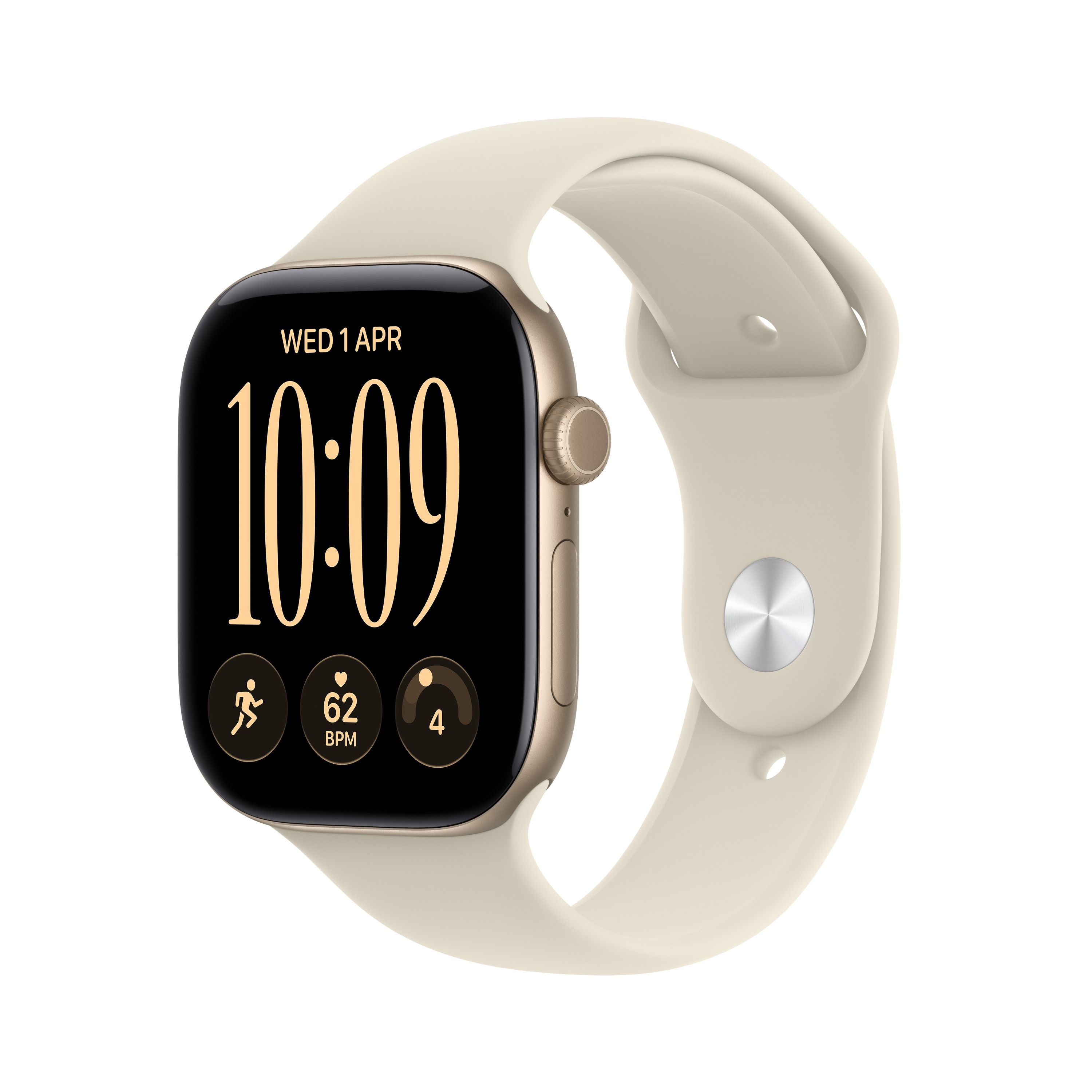 Apple Watch Series 12 42mm Light Gold Aluminium Case, Sand Sport Band - S/M /MJED4