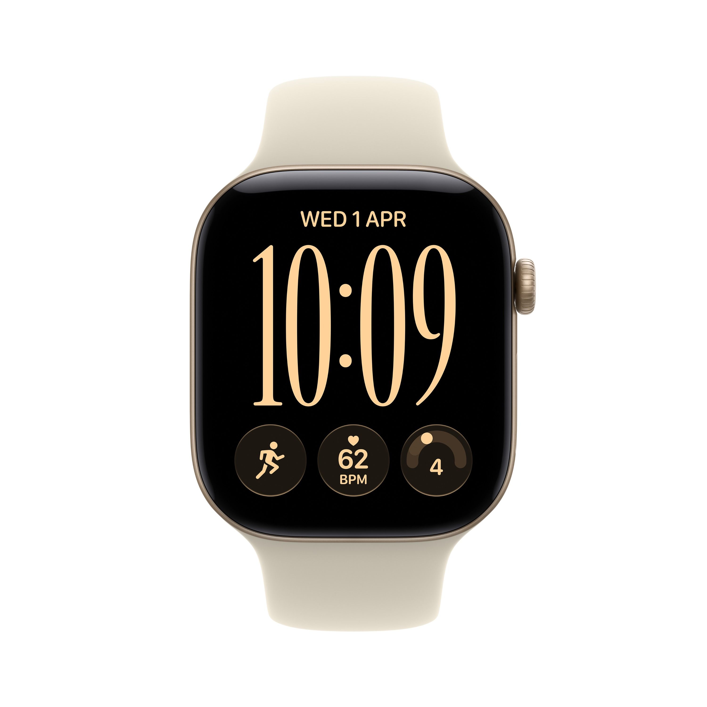 Apple Watch Series 12 42mm Light Gold Aluminium Case, Sand Sport Band - S/M /MJED4