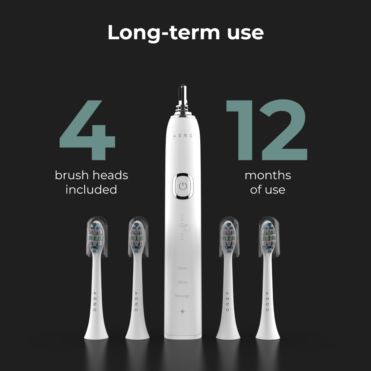 AENO ADB0003 Sonic Electric Toothbrush, DB3,White