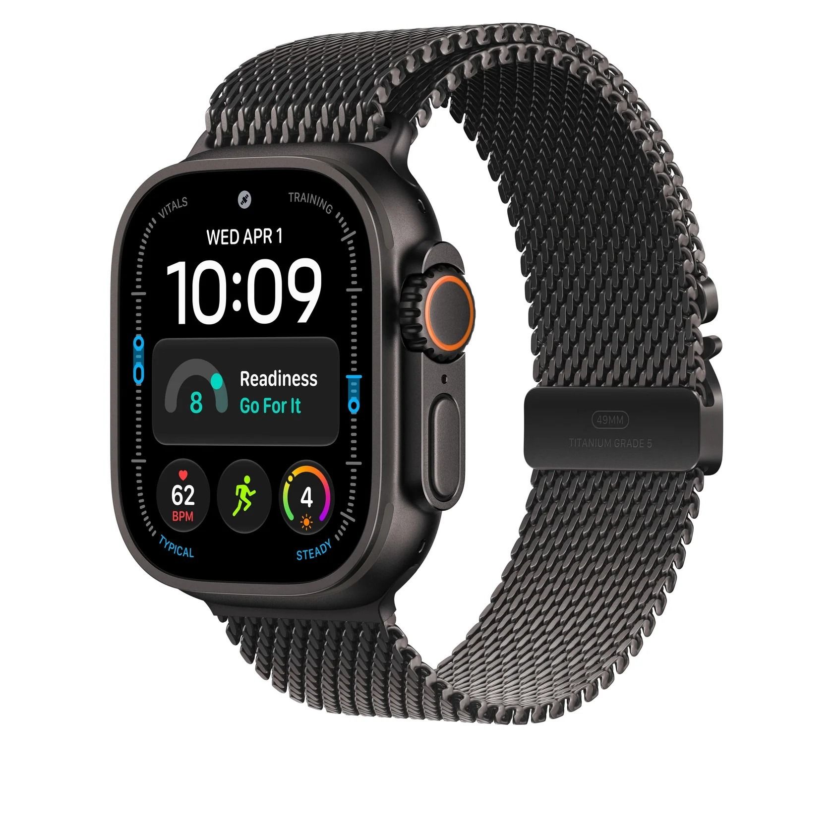 Apple Watch 49mm Black Titanium Milanese Loop - Medium /MK0G4ZM/A